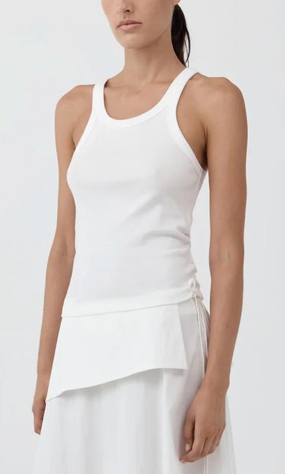Organic Cotton Racer Singlet White