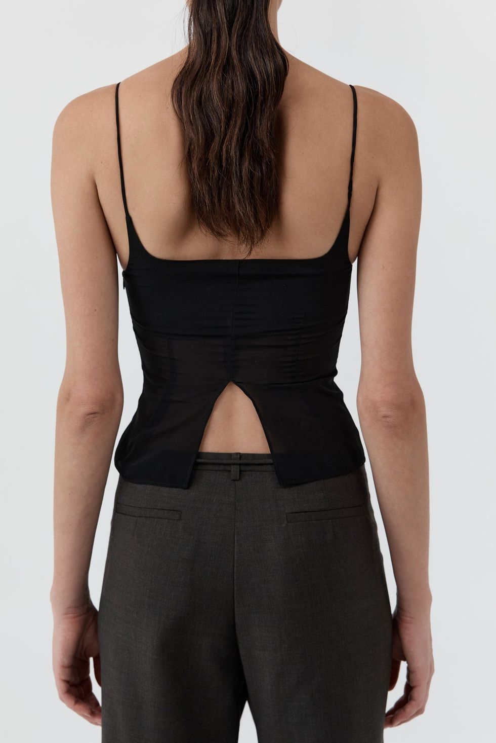 Stretch Silk Cami Black