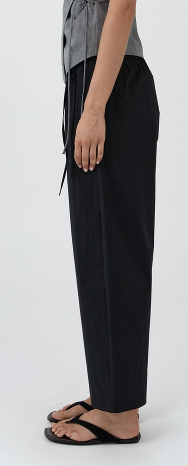 Fine Rouleau Crop Pants Black