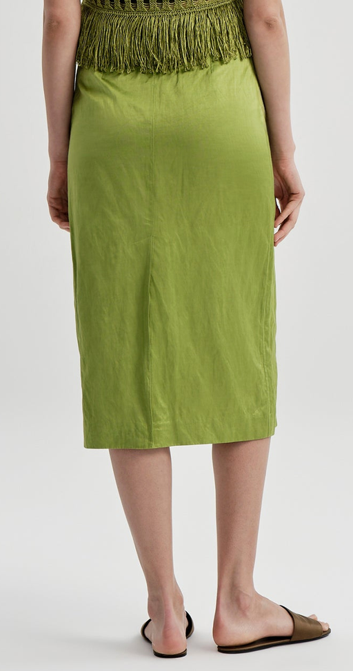 Phoebe Satin Midi Skirt Meadow Green