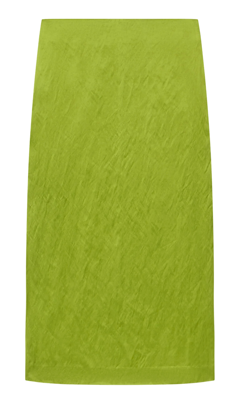 Phoebe Satin Midi Skirt Meadow Green