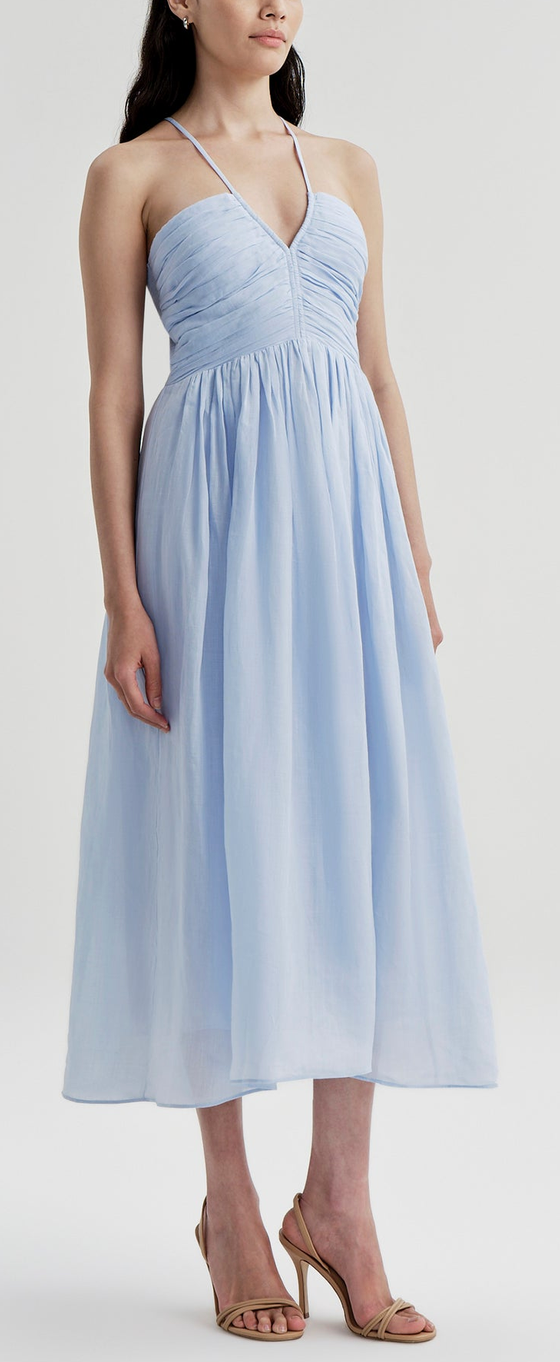 Rumi Ramie Midi Dress Sky Blue