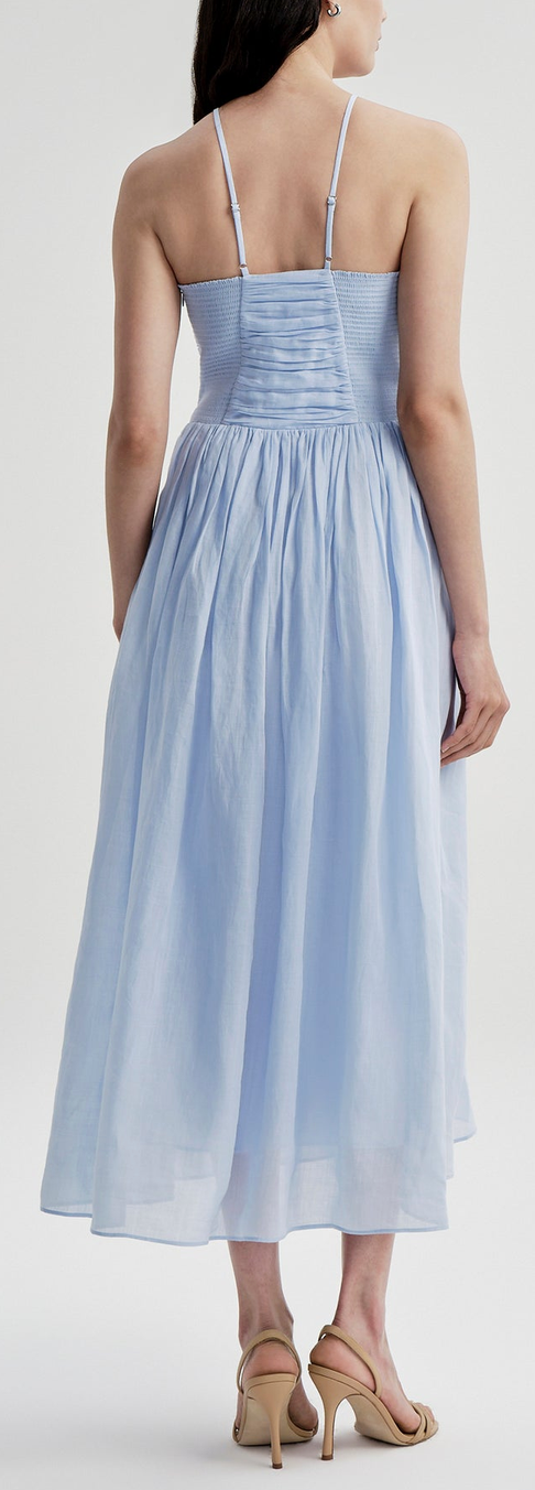 Rumi Ramie Midi Dress Sky Blue
