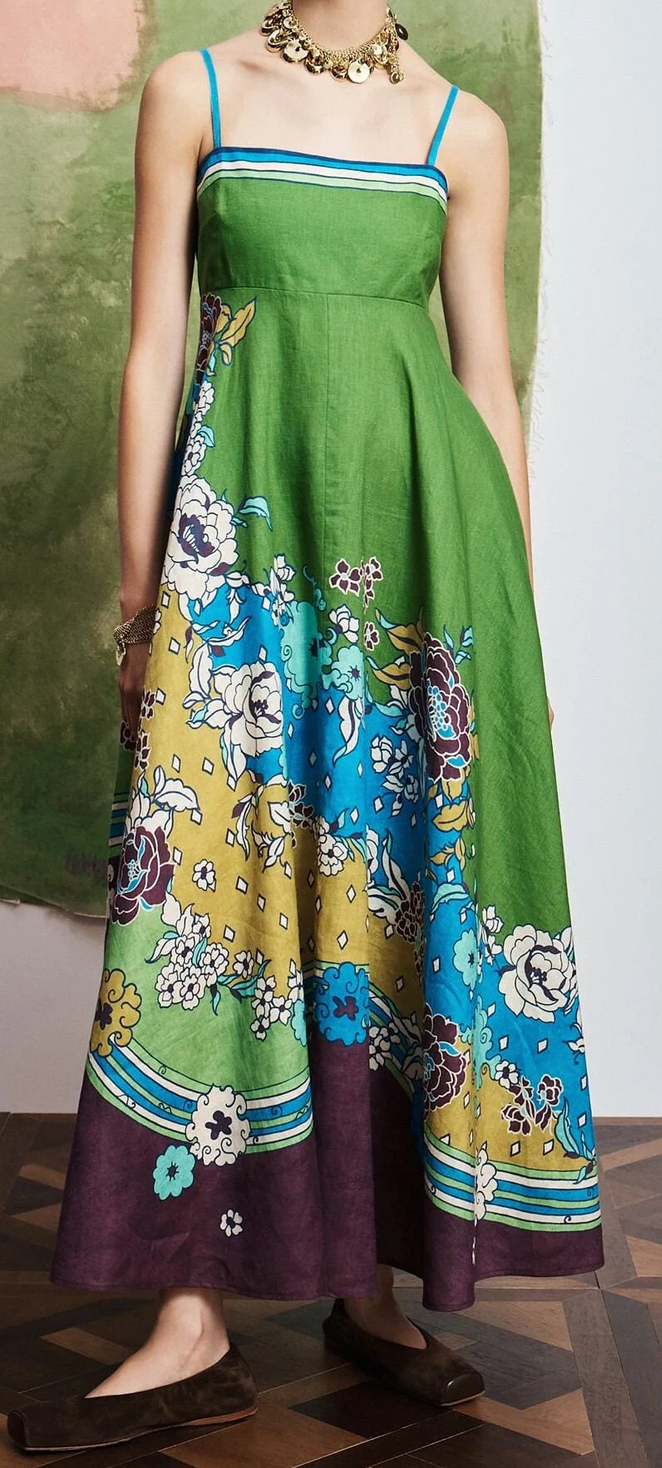Nanci sun dress multi green purple