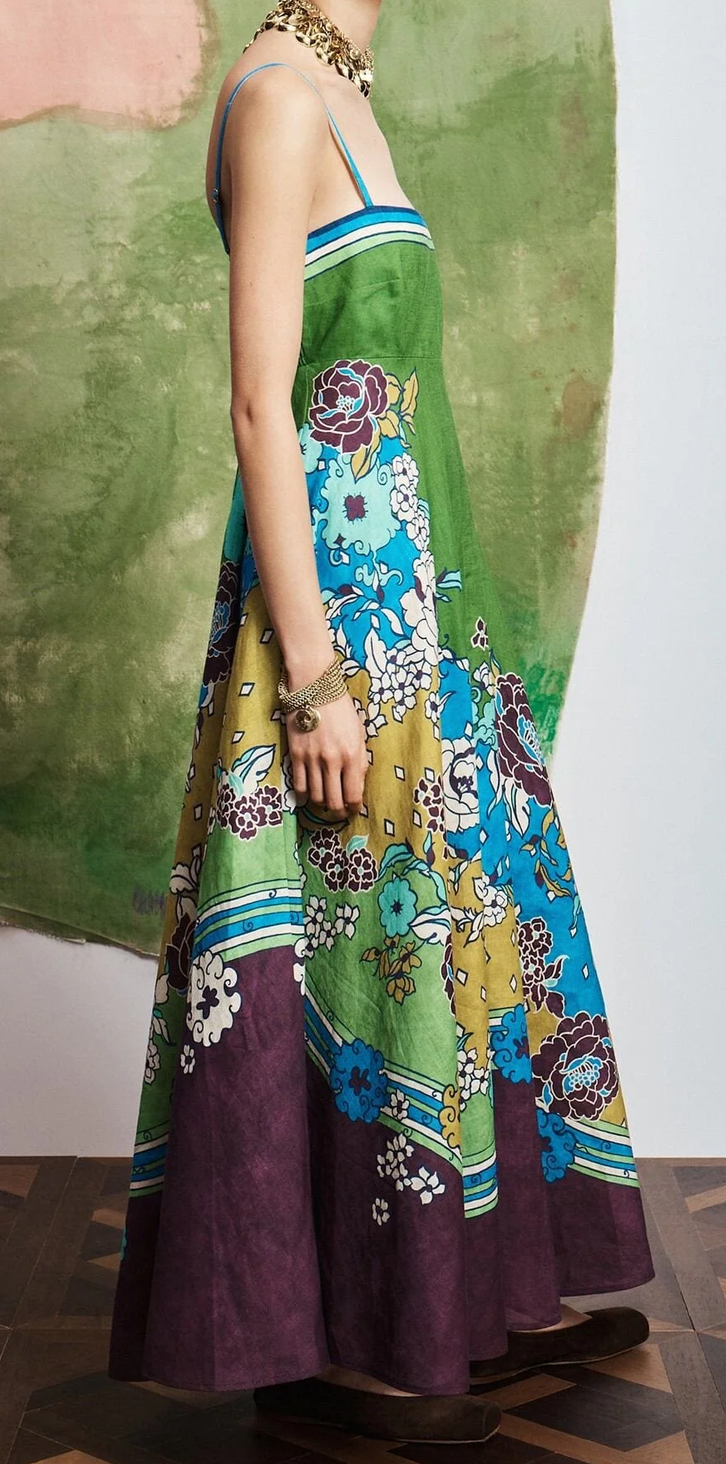 Nanci sun dress multi green purple