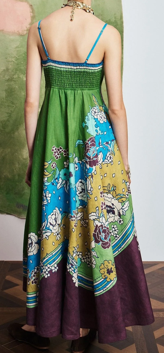 Nanci sun dress multi green purple