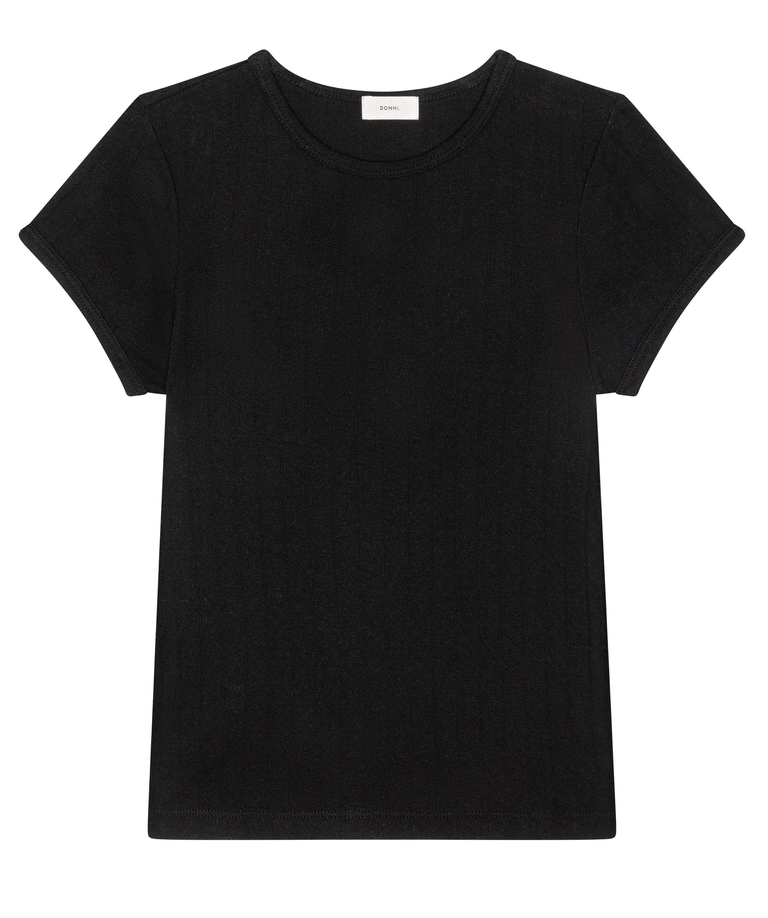 Pointelle baby tee jet