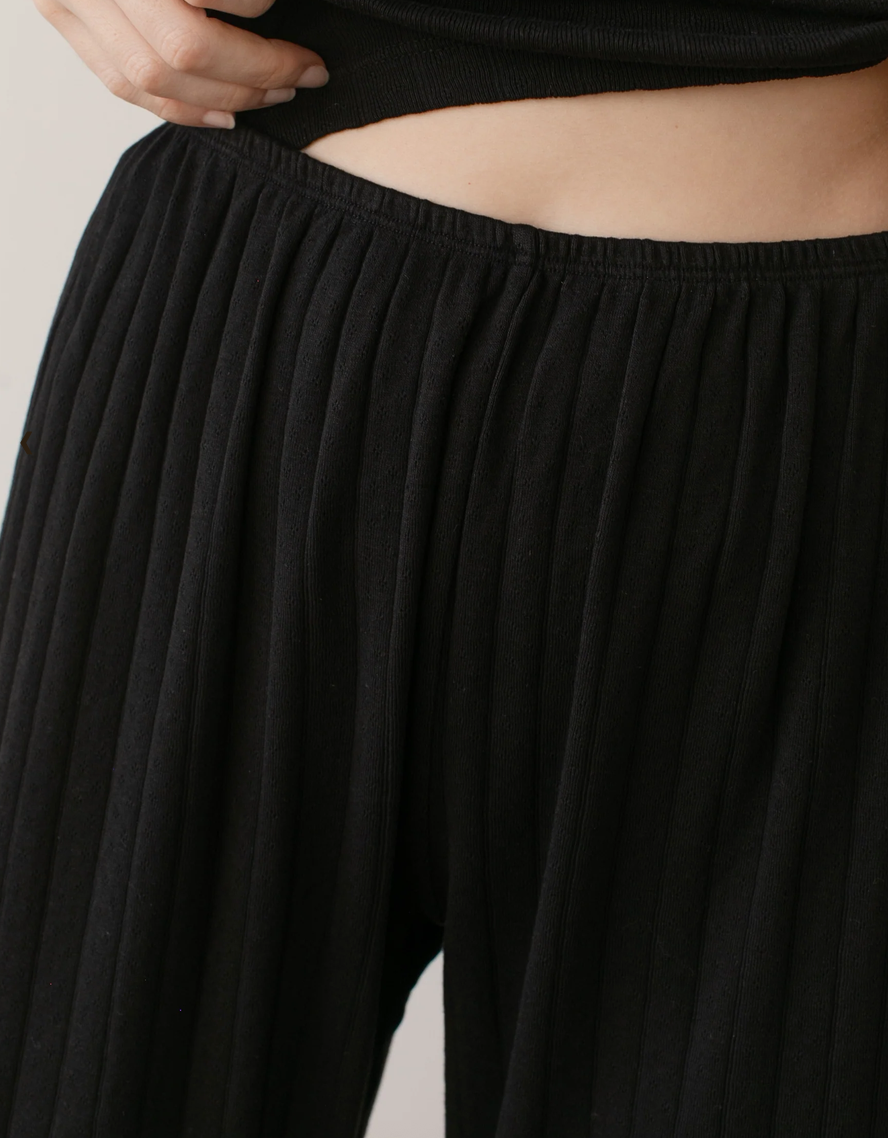 Pointelle simple crop pant jet