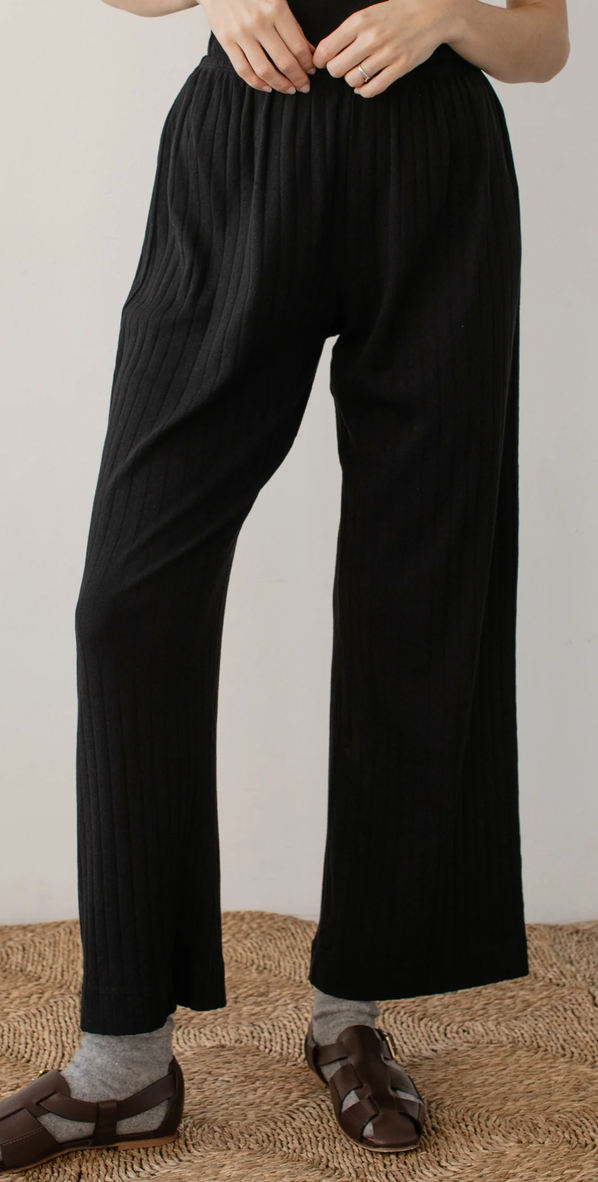 Pointelle simple crop pant jet
