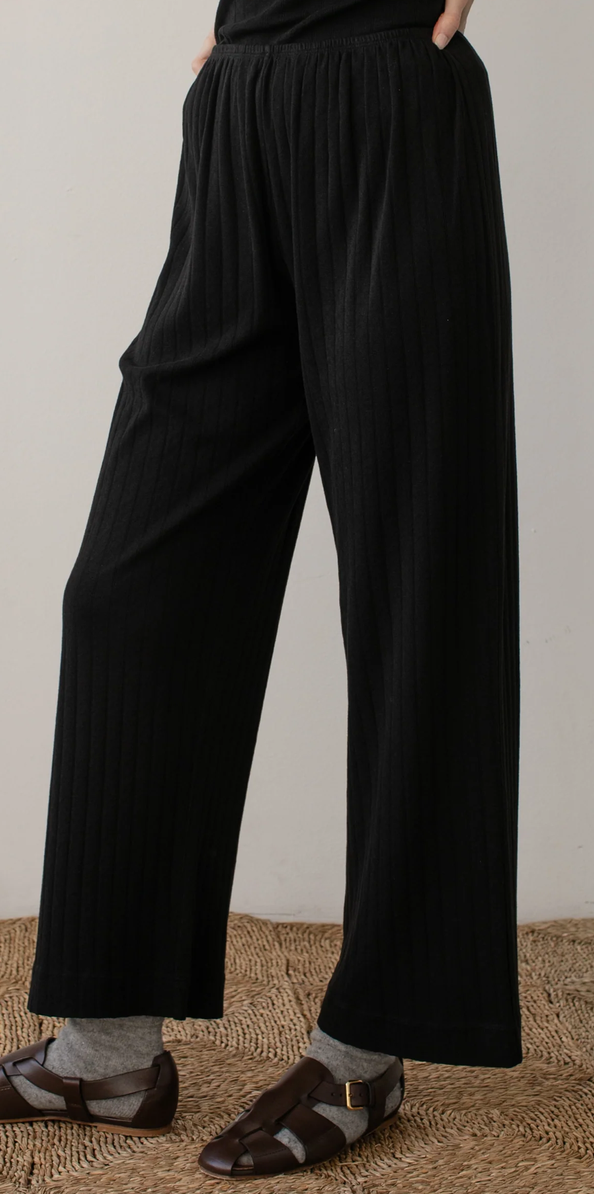 Pointelle simple crop pant jet
