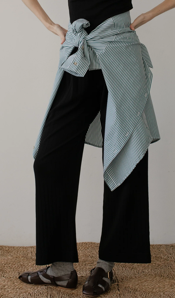 Pointelle simple crop pant jet