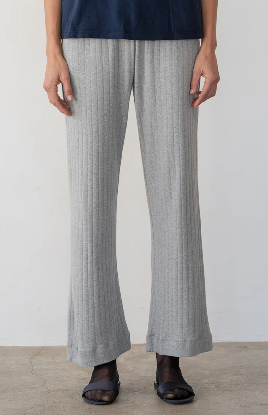 Pointelle simple crop pant heather grey