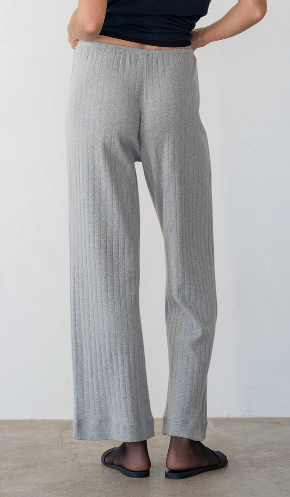 Pointelle simple crop pant heather grey
