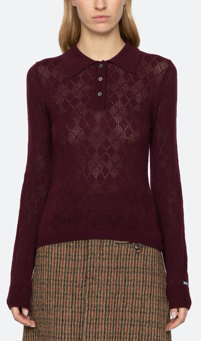 Jane Polo Sweater Burgundy