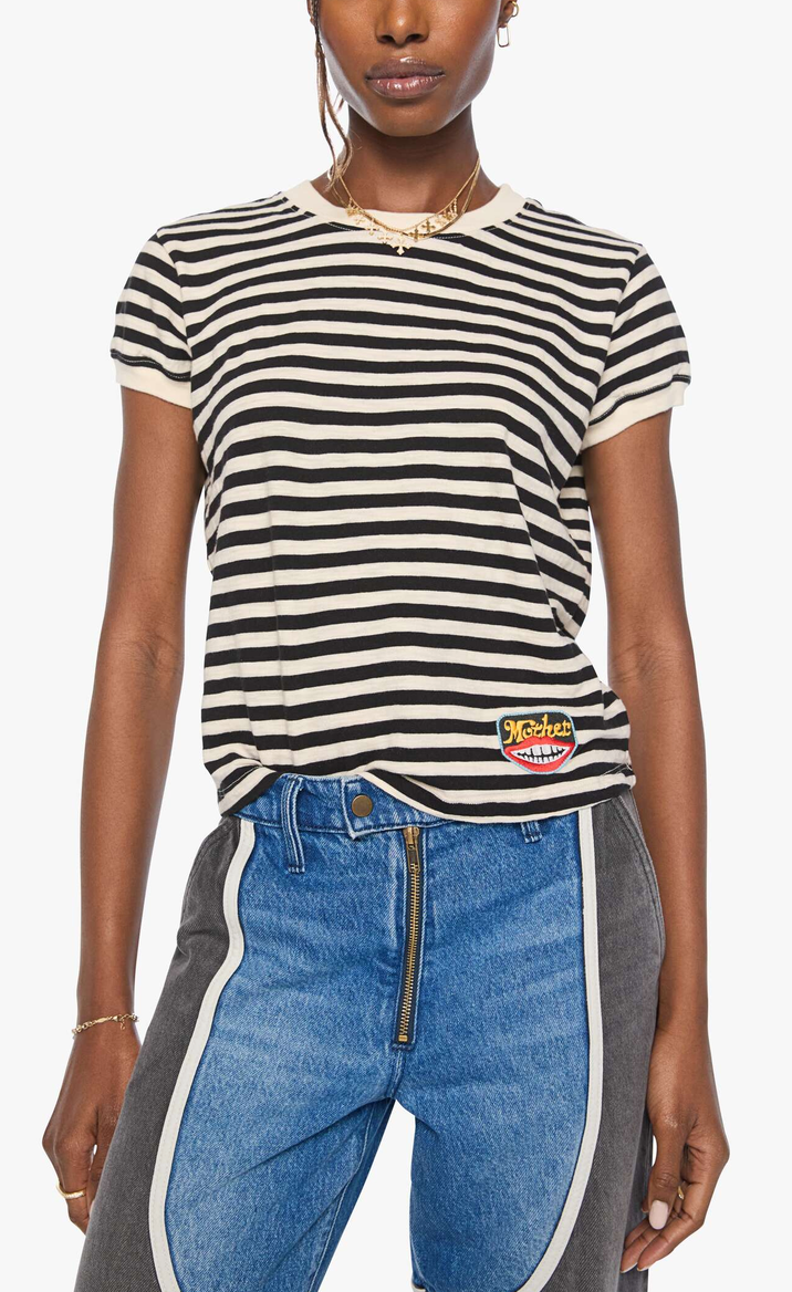 The Boxy Goodie Goodie Black And Cream Stripe