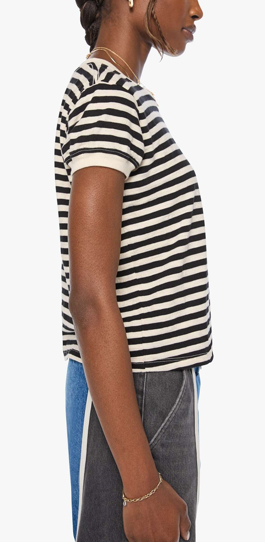 The Boxy Goodie Goodie Black And Cream Stripe
