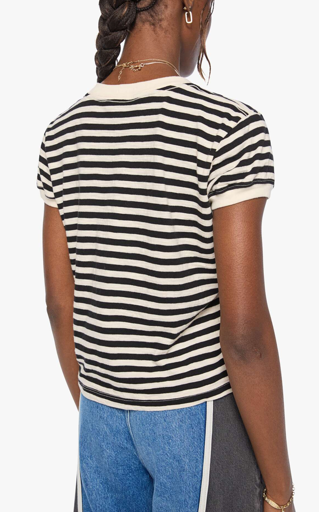 The Boxy Goodie Goodie Black And Cream Stripe