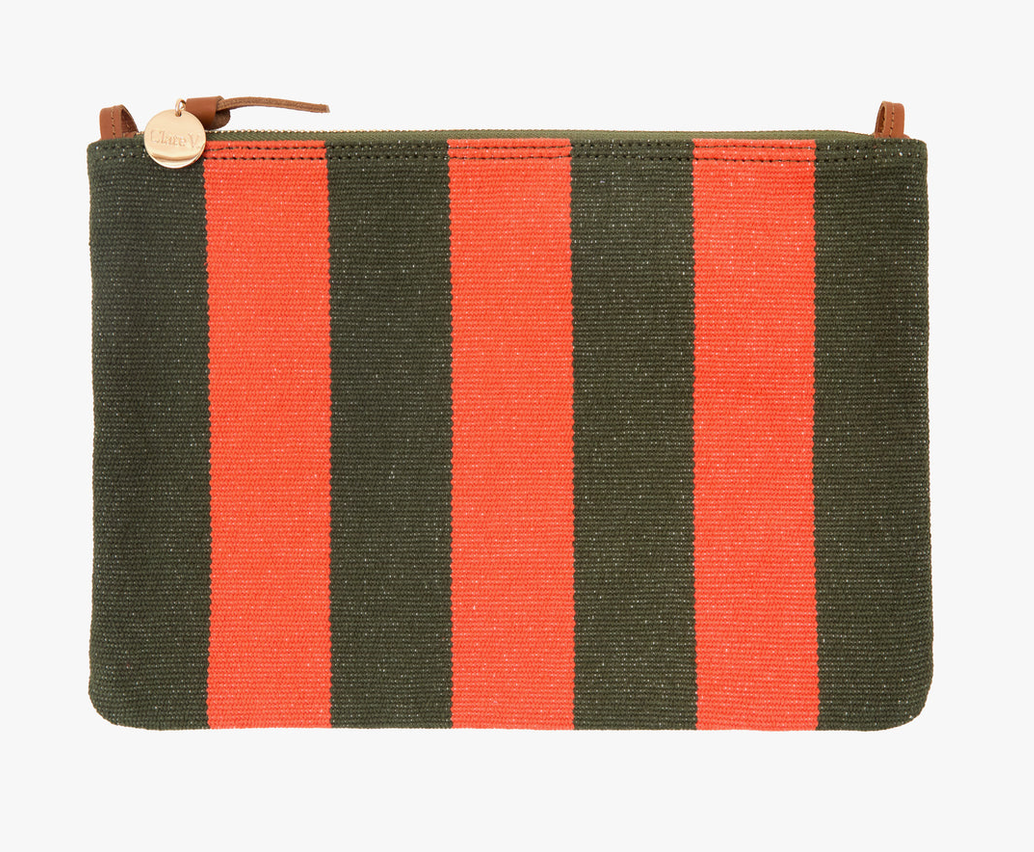 Flat Clutch With Tabs Army/Bright Poppy