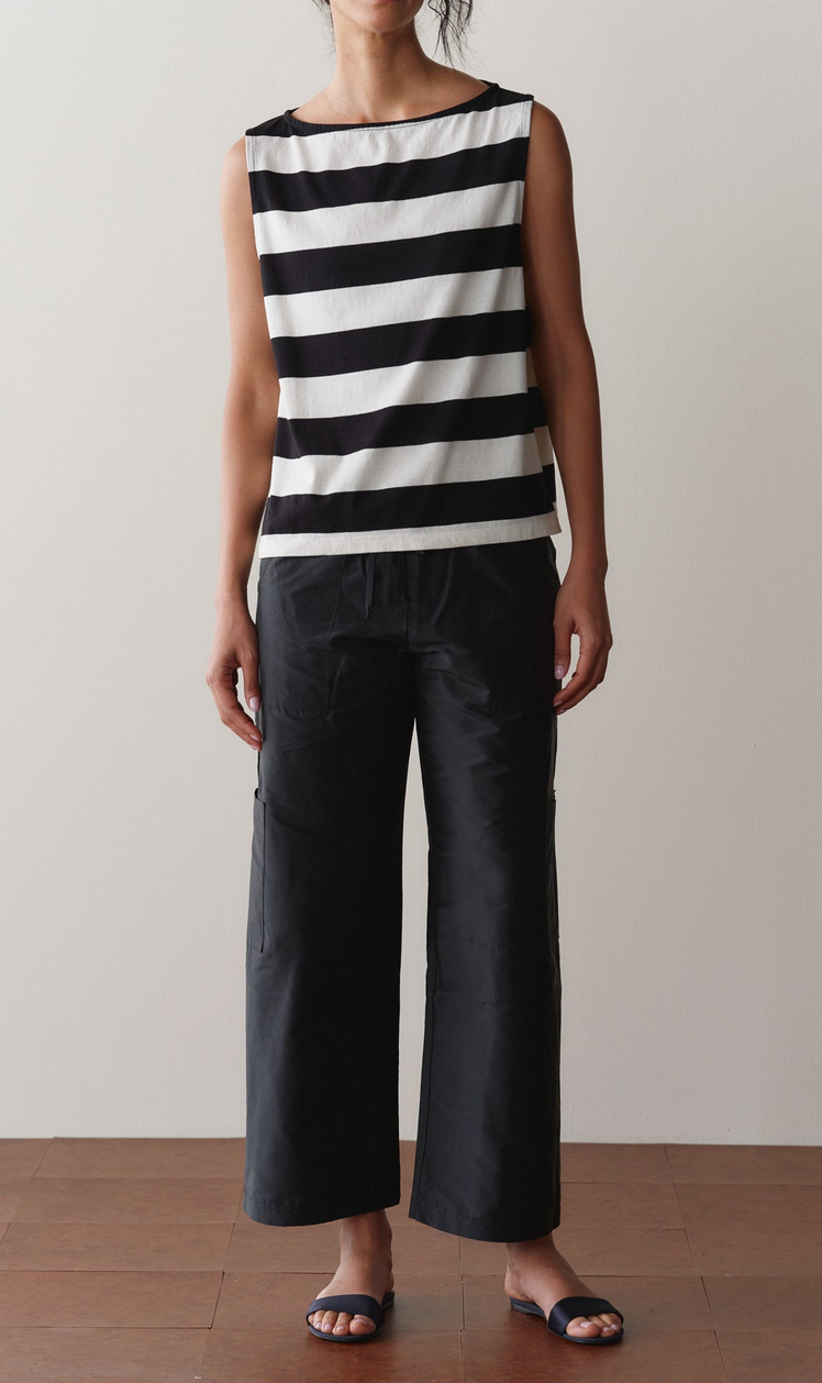 The silk taffeta cargo pant jet