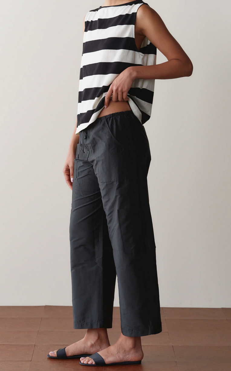 The silk taffeta cargo pant jet
