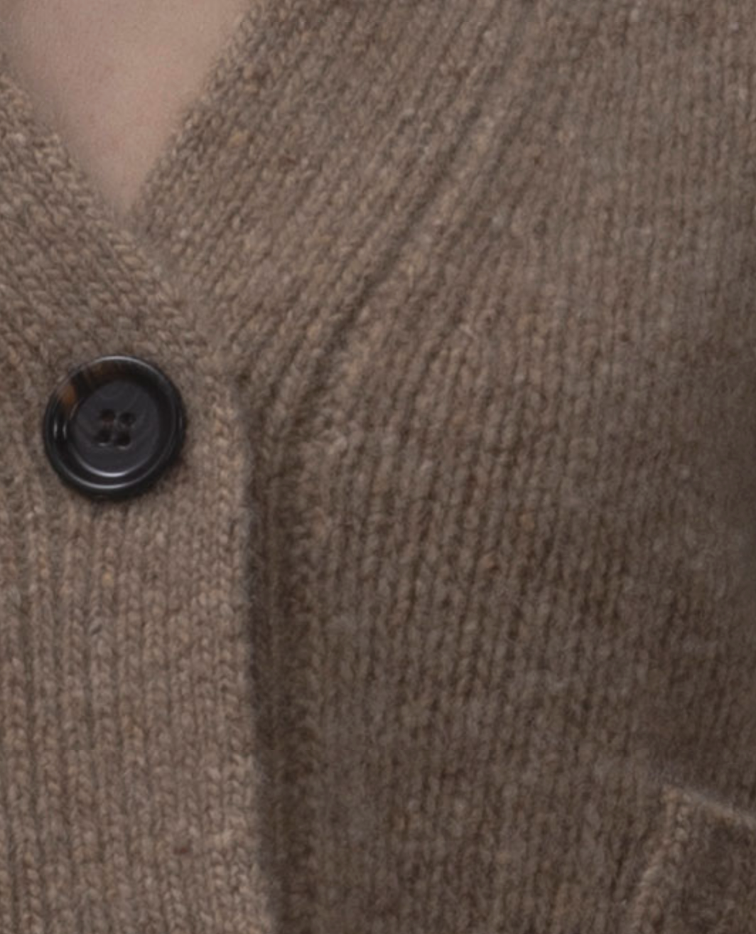 V-cardigan cashmere fresh pepper melange