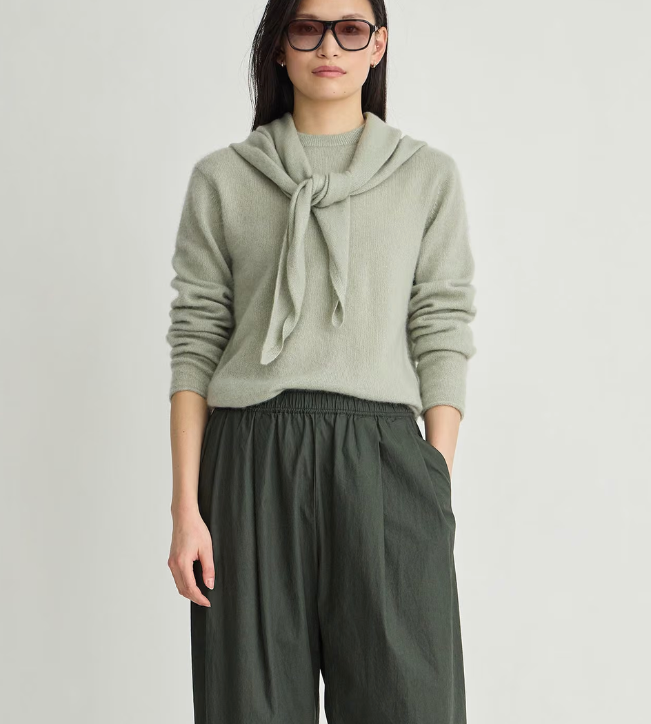 Softest tissue scarf tie top seafoam