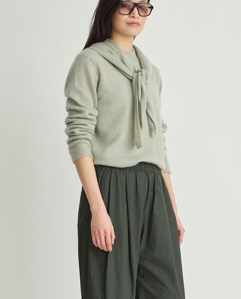 Softest tissue scarf tie top seafoam