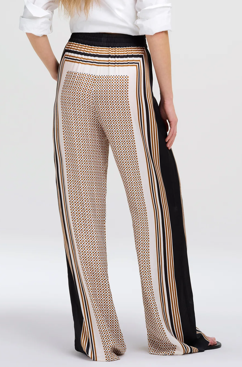 Tyler scarf print pant black caramel dotted