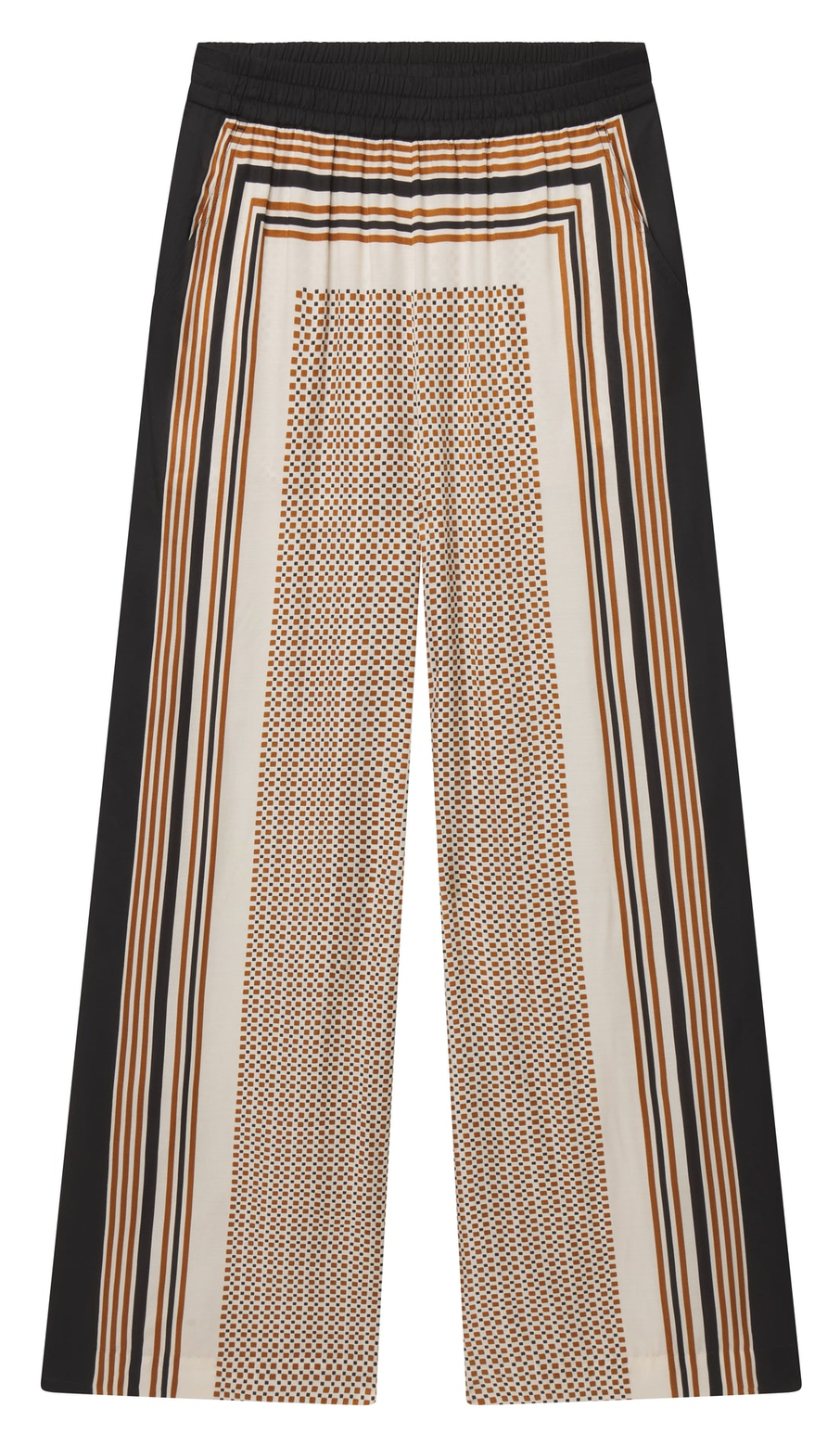 Tyler scarf print pant black caramel dotted