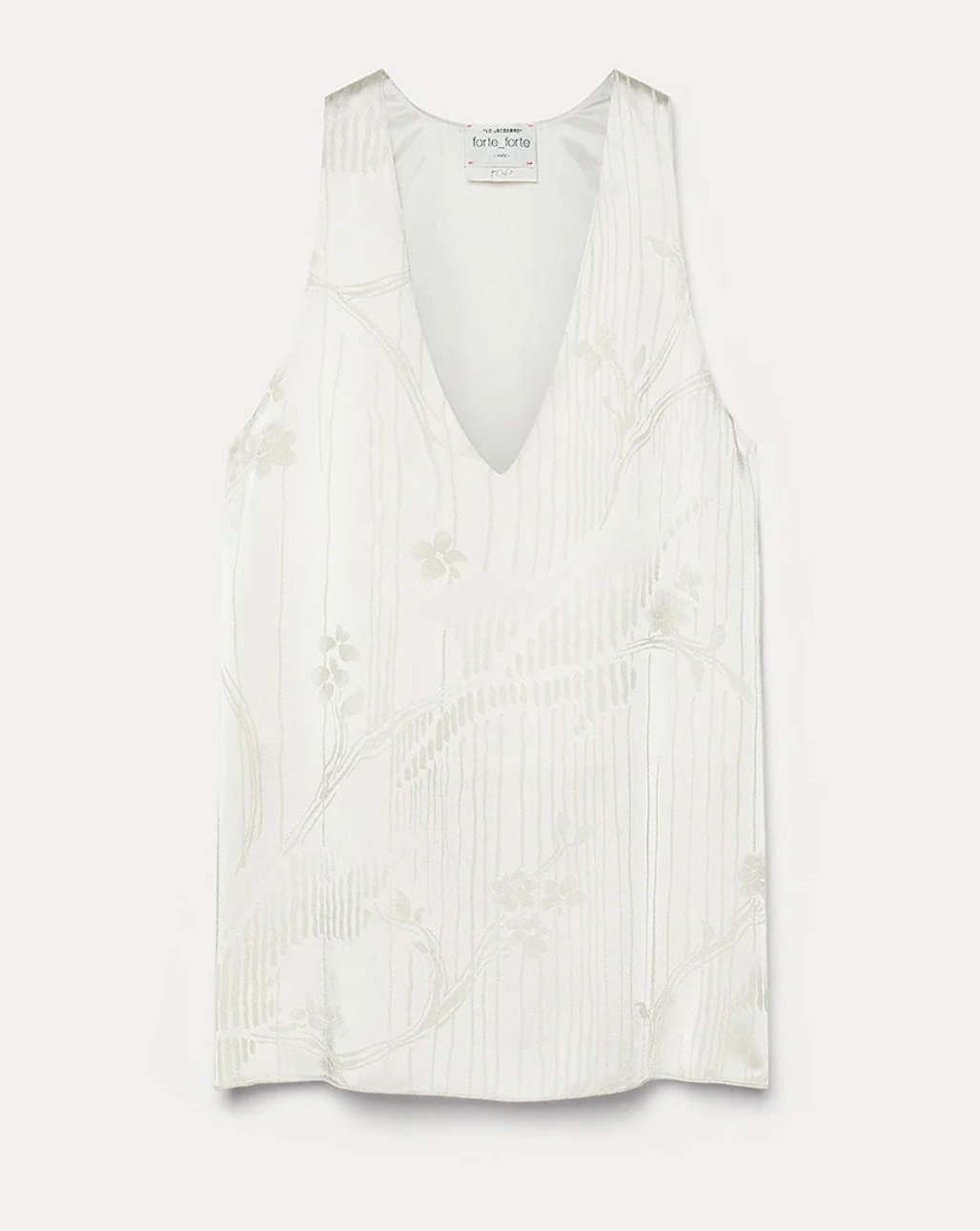The lotus flowing jacquard top avorio