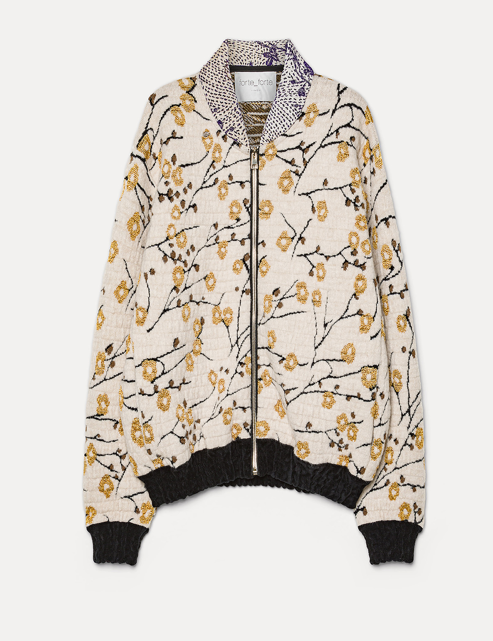 cherry blossom jacquard bomber mandorla