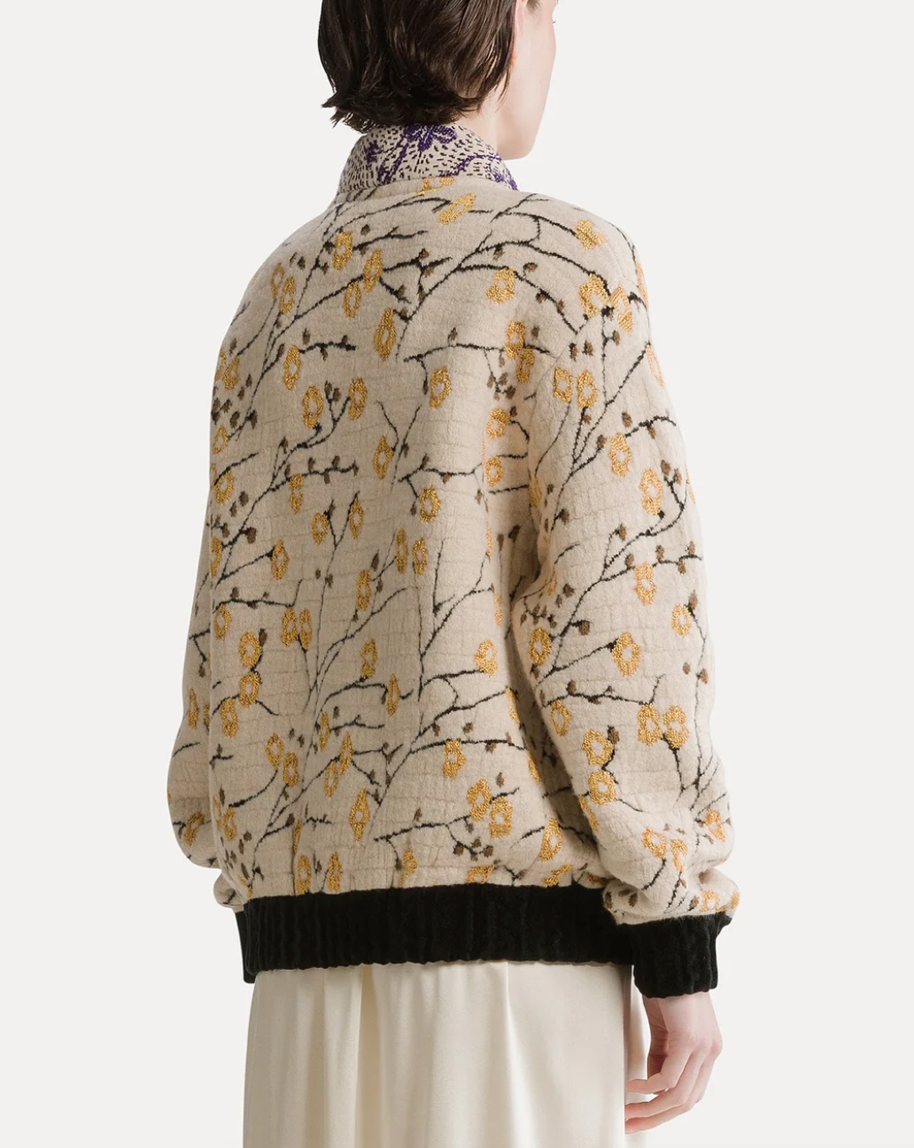 cherry blossom jacquard bomber mandorla