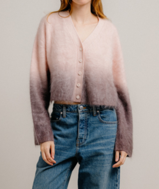 Jolie V-neck cropped ombre soft pink