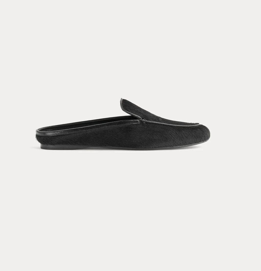 pony skin sabot loafer nero black