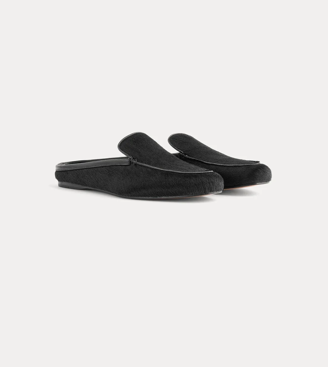 pony skin sabot loafer nero black