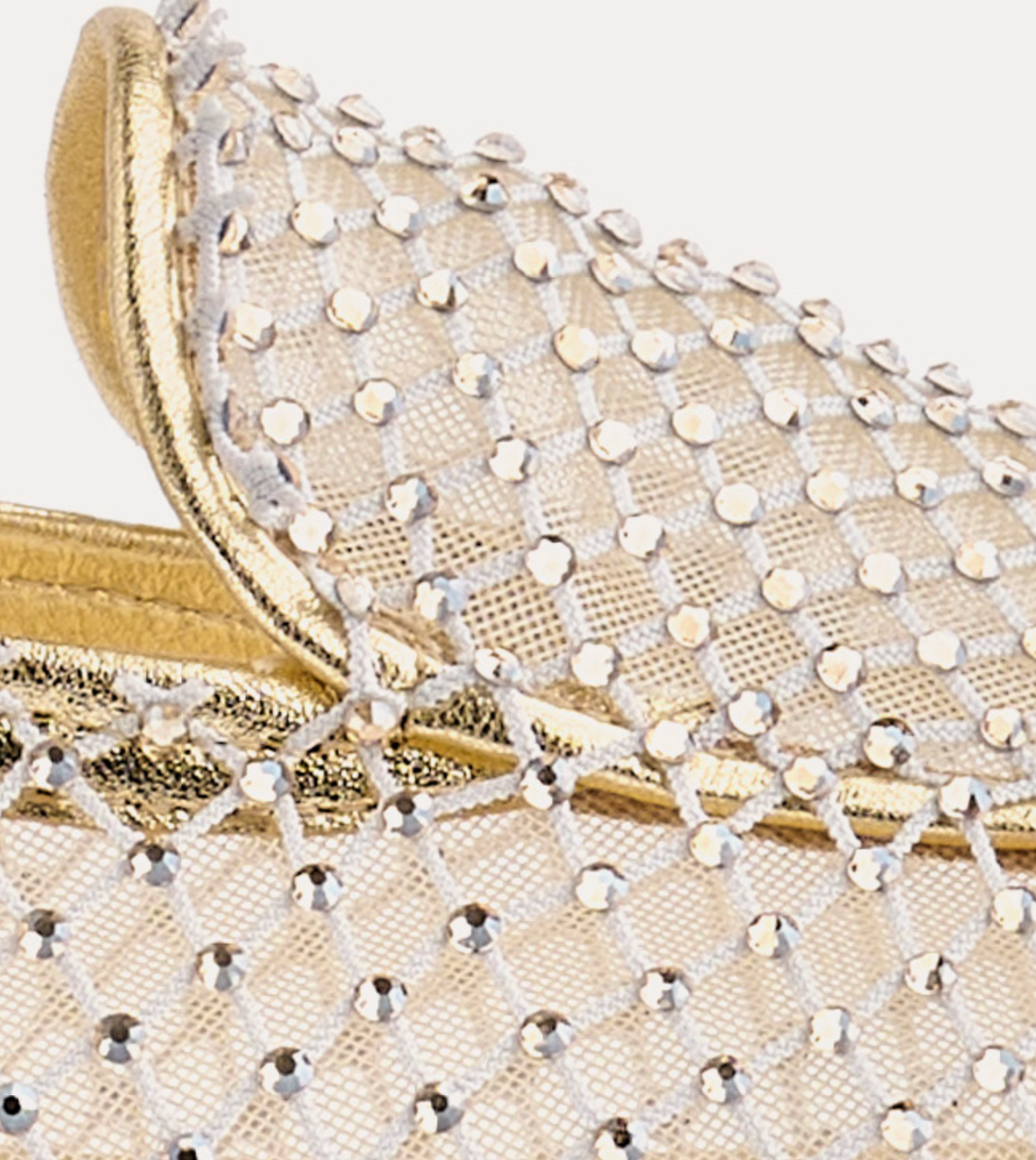 Strass mesh loafer platino