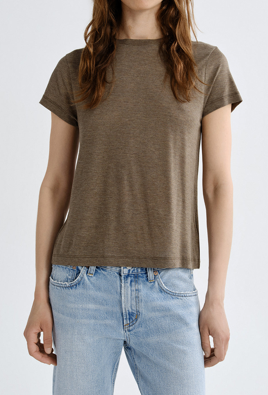 Long Line Adine Tee Tencel Jersey In Loam