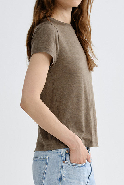 Long Line Adine Tee Tencel Jersey In Loam