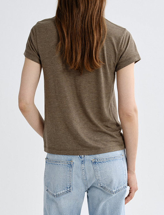 Long Line Adine Tee Tencel Jersey In Loam