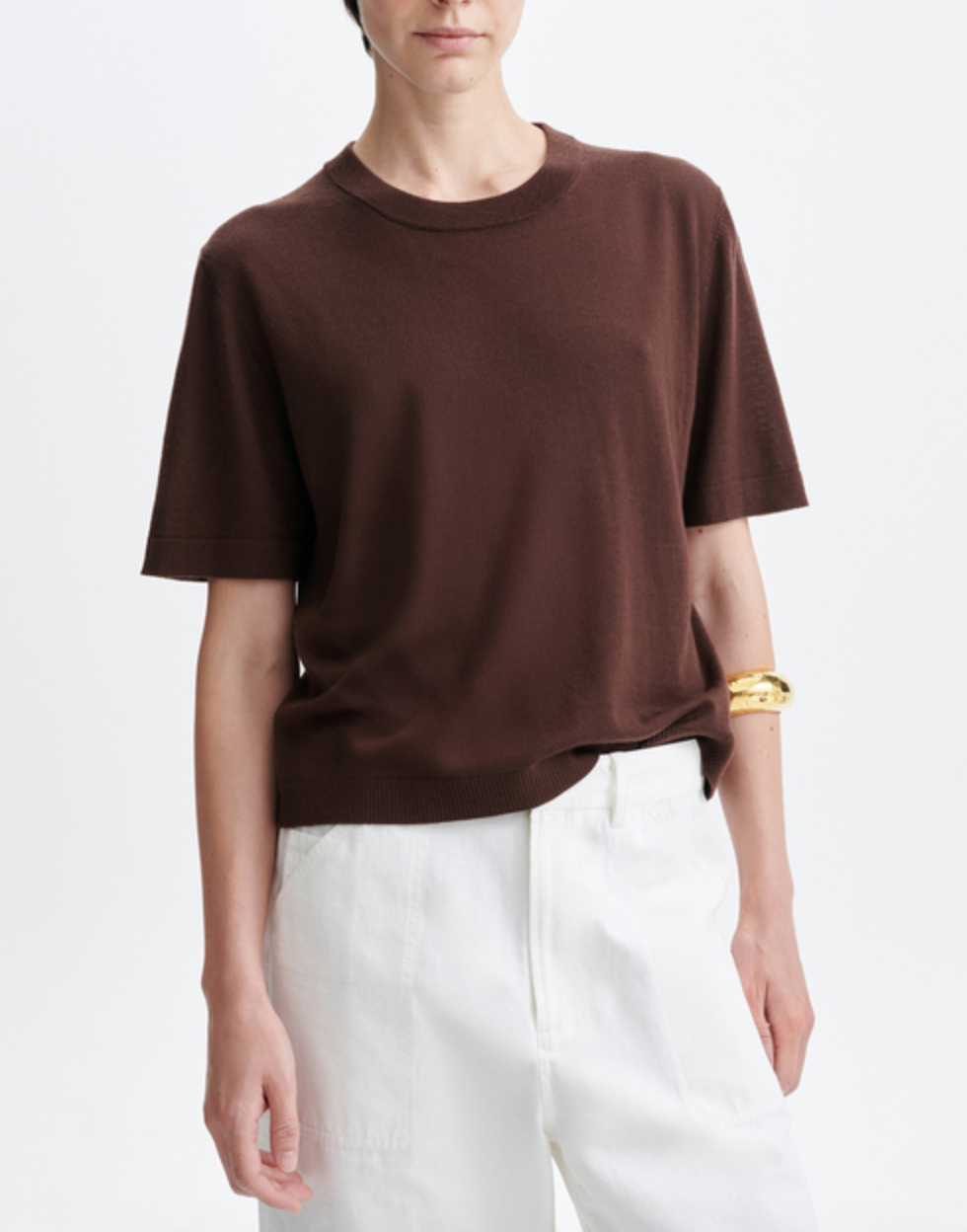 Hadi short sleeve sweater chocolate