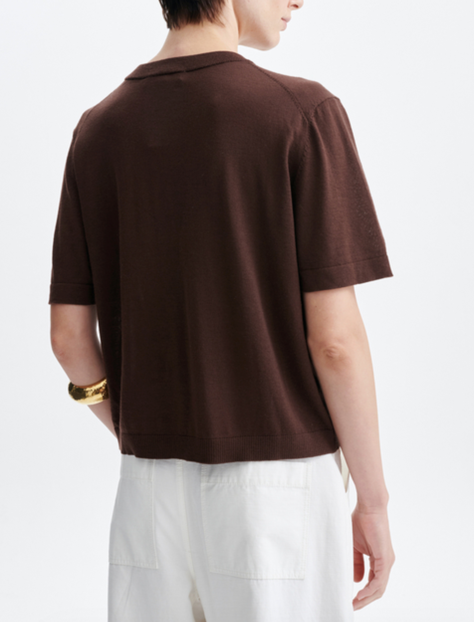 Hadi short sleeve sweater chocolate