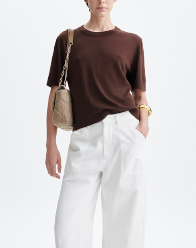 Hadi short sleeve sweater chocolate