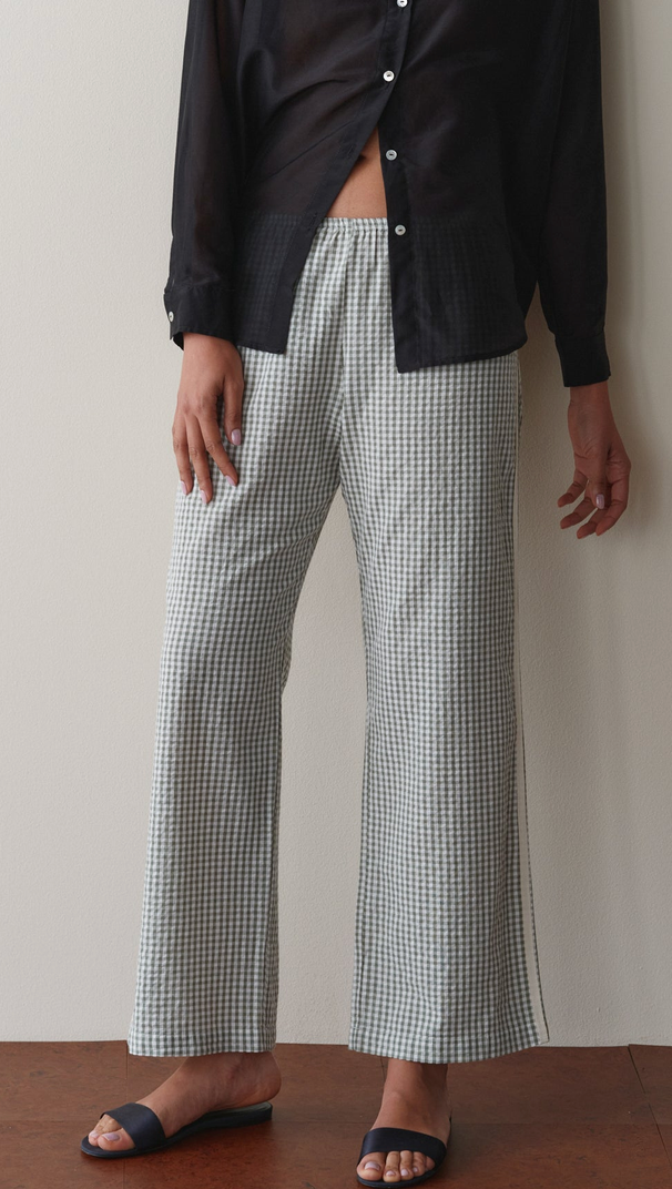 The cotton gingham stripe crop pant Dill