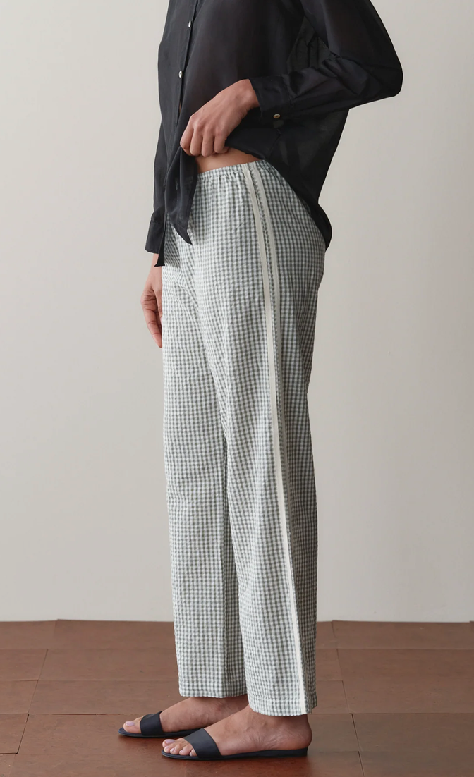 The cotton gingham stripe crop pant Dill