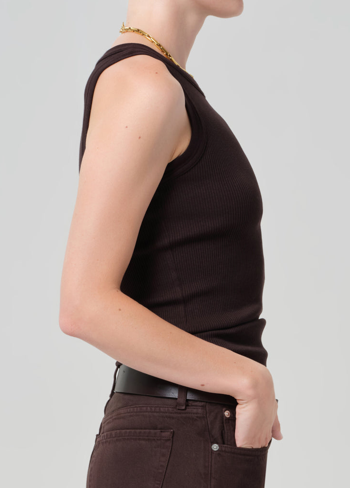 Isabel Rib Tank In Chocolate