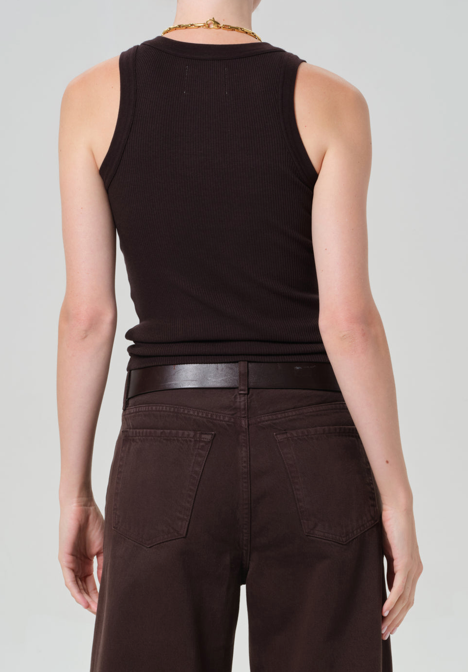 Isabel Rib Tank In Chocolate