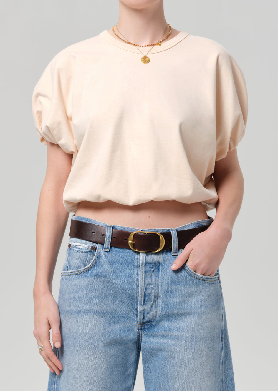 Gia Bubble Tee In Shrimp
