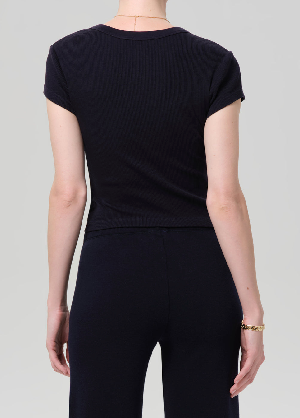 Tabi Short Sleeve Cardigan In Navy