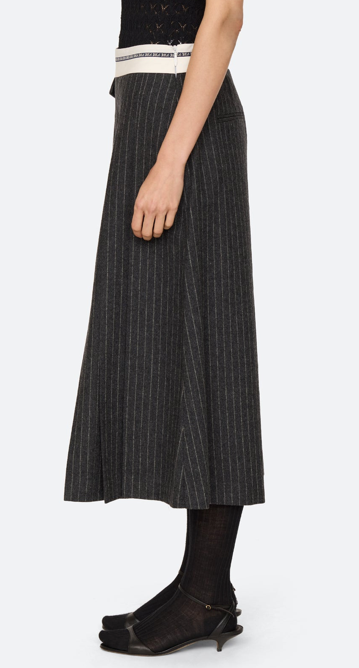 Johanna Pinstripe Culottes Gray