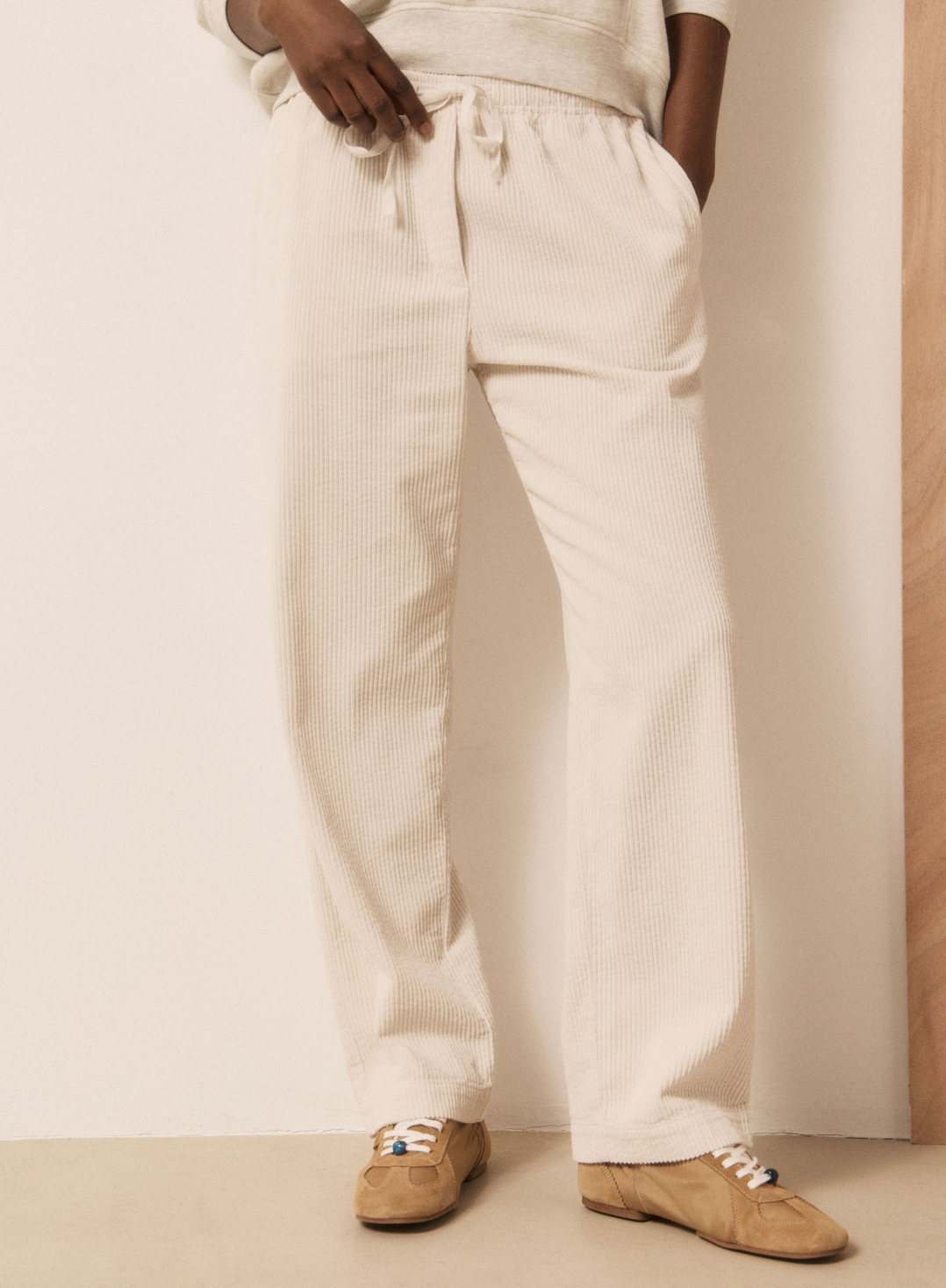 Peyo ecru stone seersucker corduroy pants